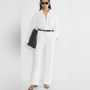 Aritzia White Wide-Leg Effortless linen pants